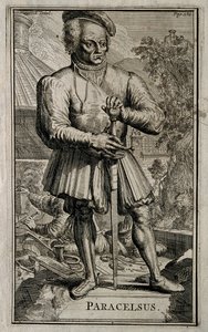 Philippus Theophrastus Aureolus Bombastus von Hohenheim Paracelsus door Romeyn de Hooghe