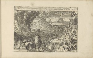 Vulkanen en stormen door Romeyn de Hooghe