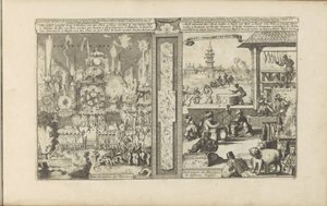 Vuurwerk en muziek door Romeyn de Hooghe
