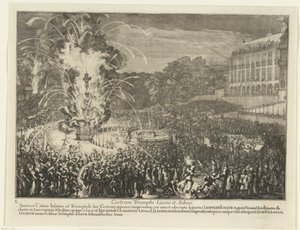 Vuurwerk in de paleistuin, 1686 door Romeyn de Hooghe