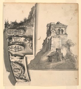 Fries in Klassieke Stijl, Een Villa op een Heuvel door Romolo Achille Liverani