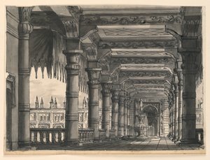 Toneelontwerp, Loggia met Fontein in een Oriëntaals Paleis