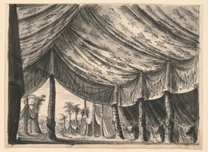 Toneelontwerp, Tent van Dzjengis Khan, voor het ballet "Dzjengis Khan" door Luigi Henry