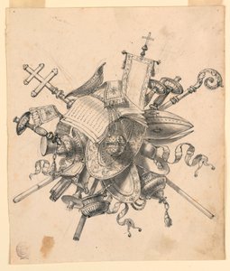 Trofee met kerkelijke voorwerpen