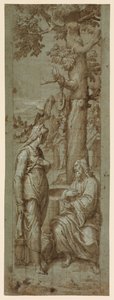 Christus en de vrouw van Samaria door Romulo Cincinnato