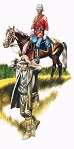 Canadese mountie met een gevangene