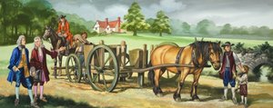 Dagen van Daniel Defoe (1660-1731) (gouache op papier) door Ron Embleton