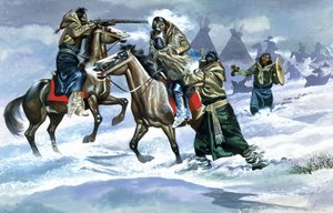 Indianen in de sneeuw