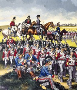 De hertog van Wellington (1769-1852) bij Waterloo (gouache op papier)