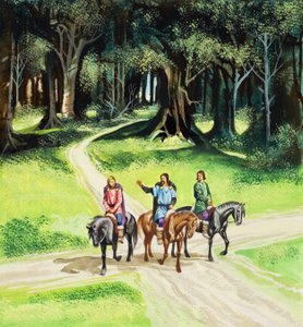 De magische appels (gouache op papier)