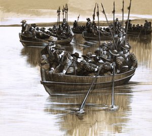 De Schotten en Ieren trotseren Cromwell door Ron Embleton