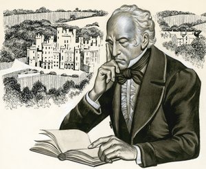 Ongeïdentificeerde auteur met huis op de achtergrond door Ron Embleton