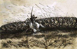 Ongeïdentificeerde veldslag (Agincourt) door Ron Embleton
