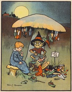 "Dus Toddy probeerde een paar schoenen" (kleurenlitho)