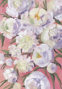 Witte pioenrozen bloeien door Rosana Laiz Blursbyai
