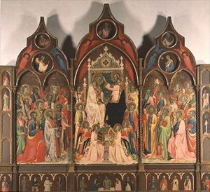 De kroning van de Maagd Maria door Rossello di Jacopo Franchi