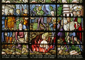 Raam met het martelaarschap van St. Denis, 1530-40