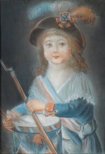 Portret van een jongen als tamboer van de Franse Revolutie door Rougemont