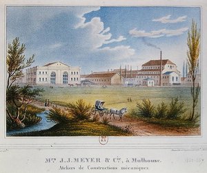 Fabriek van Messrs Meyer & Cie in Mulhouse, Frankrijk door Rudolf Huber