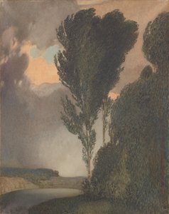 Stormachtig landschap door Rudolf Jettmar