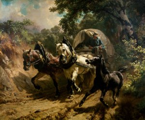 Boodschappenauto in de holle weg