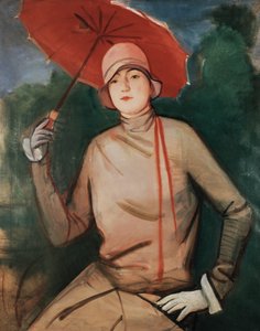 Portret van de vrouw van de kunstenaar door Rudolf Kremlicka