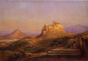 Uitzicht op de Akropolis vanaf de Pnyx, 1863 door Rudolf Müller
