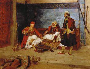 Backgammon, 1890 door Rudolf Otto Ritter von Ottenfeld
