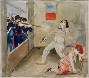 De dood van anarchist Moro door Rudolf Schlichter