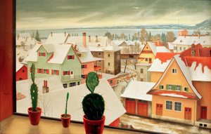 Winterlandschap – Uitzicht vanuit het atelier