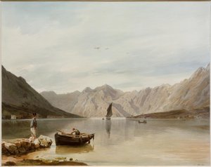 Uitzicht op Mula en Dobrota bij Cattaro door Rudolf von Alt
