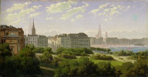 De Hamburg Kunsthalle en de Wallanlagen bij de Glockengiesserwal, 1875 door Rudolf von Turcke