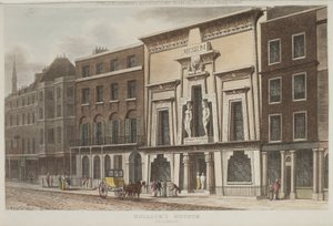 Uitzicht op Bullocks Museum, beter bekend als de Egyptische Hal, op Piccadilly, 1815 (aquatint) door Rudolph Ackermann