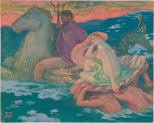 Poseidon en Amphitrite door Rupert Bunny