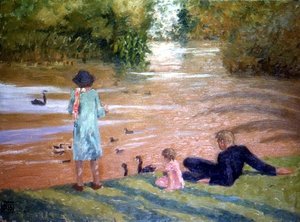 De Zwanen Voeren door Rupert Charles Wolston Bunny