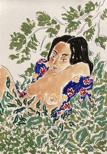Vrouw in het gebladerte door Rushati Chowdhury