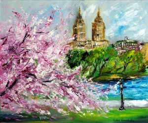 Kersenbloesems in Central Park New York, 2022 door Ruslana Levandovska