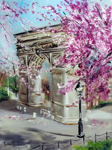 Kersenbloesems in Washington Square Park New York