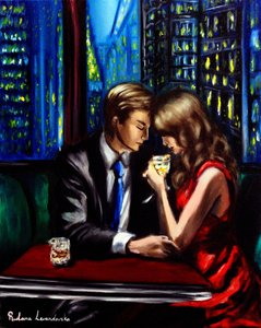 City Lights and Gentle Nights, 2024 (olieverf op doek) door Ruslana Levandovska