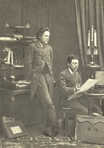 Anton Tsjechov (links) met zijn broer Nikolay in Moskou door Russian Photographer