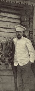 Anton Tsjechov op zijn landgoed Melikhovo, Rusland, juni 1898