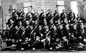 Rekruten van de Household Cavalry Unit, met hun kornet, Graaf A.A. Ignatiev