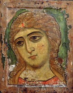 Aartsengel Gabriël (Engel met gouden haar) Russische icoon, 12e eeuw door Russian School
