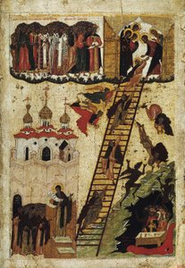 Hemelse ladder van St. John Climacus door Russian School