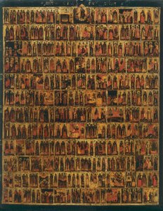 Menologie van september tot februari, van de Russische School, in de Accademia Gallery in Florence door Russian School