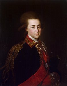 Portret van de paleis-adjudant Alexander Lanskoy, 1784 door Russian School