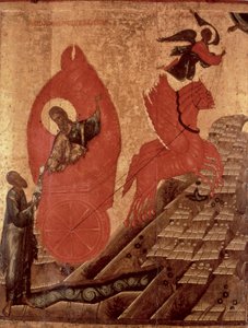 De Hemelvaart van Elia, icoon, Pskov School, c.1650 door Russian School
