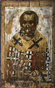 Sint Nicolaas, 14e eeuw door Russian icon.