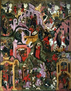 De geboorte van Christus De Heilige Nacht, tweede helft van de 17e eeuw door Russian icon.