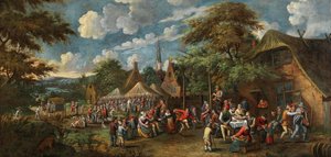 Dorpskermis, circa 1700 door Rutger Verburgh